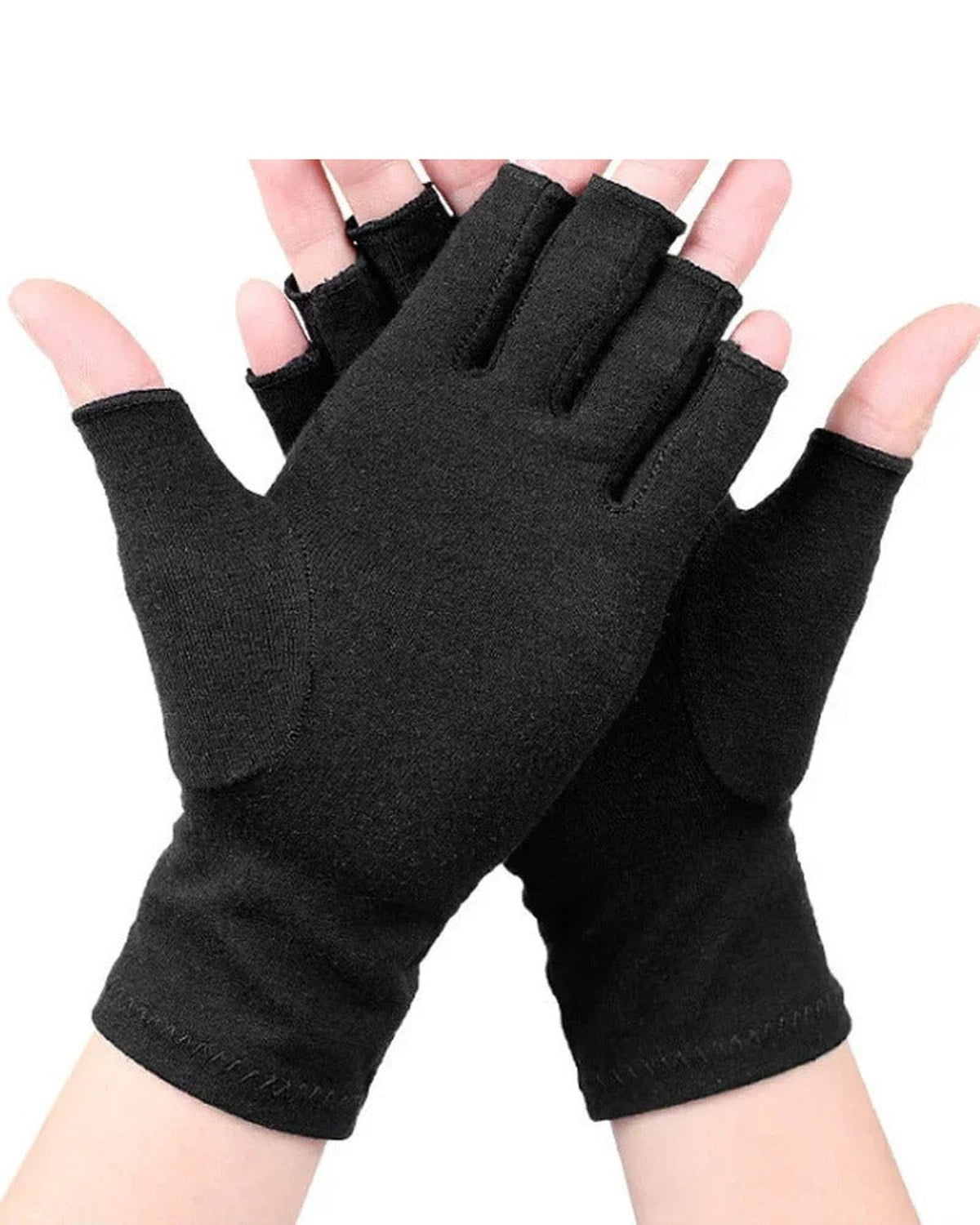 Black fingerless arthritis compression gloves
