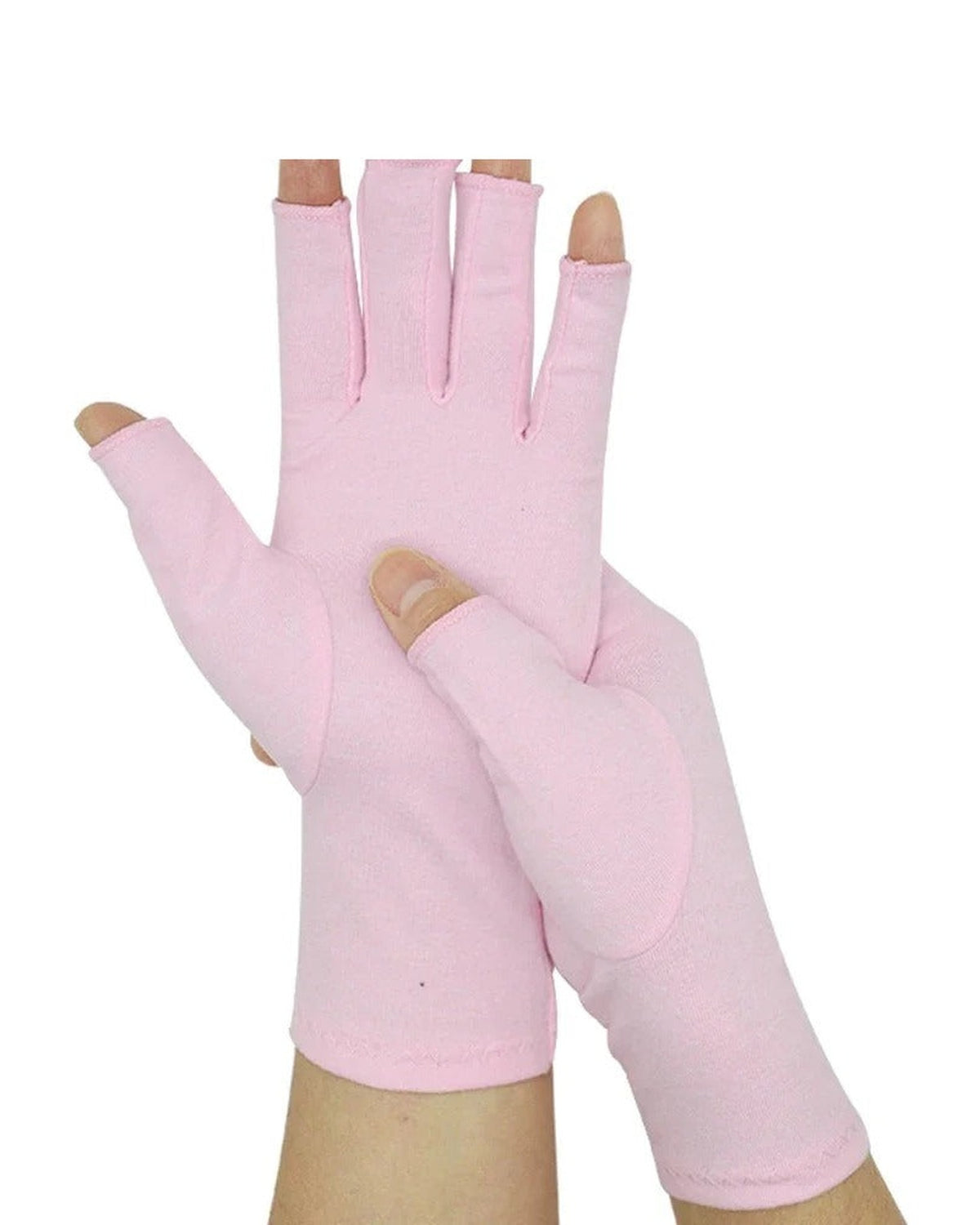 Light Pink fingerless arthritis compression gloves