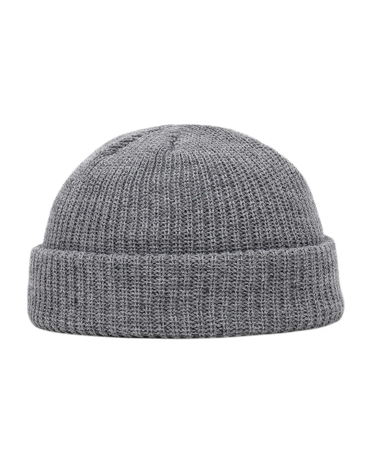 Dark Gray short rib knit fisherman beanie